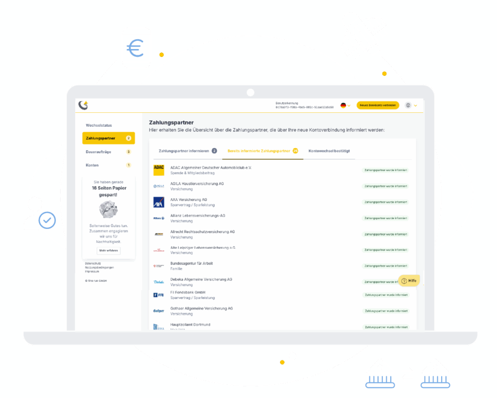 kontowechsel screen fino kontowechsel