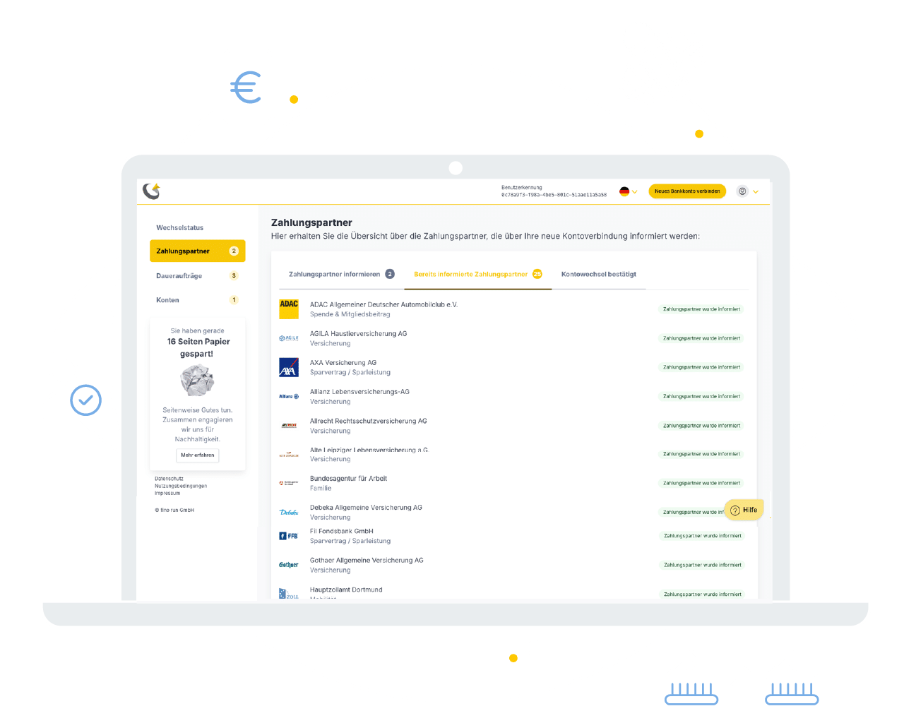kontowechsel screen fino kontowechsel